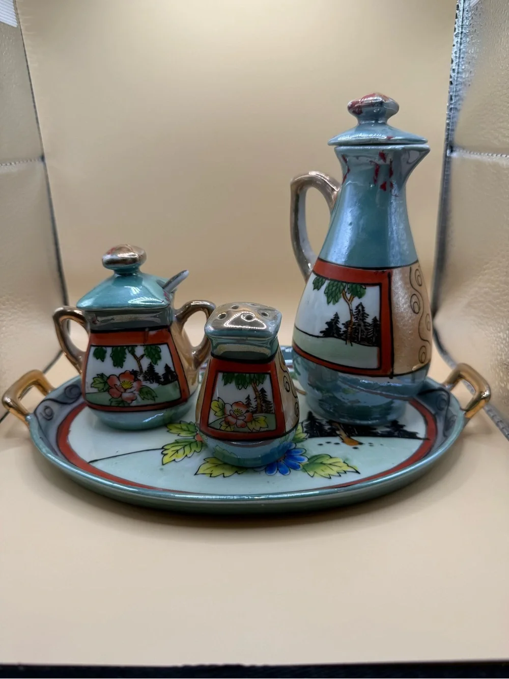 Vintage TT Takito Lusterware Condiment Set